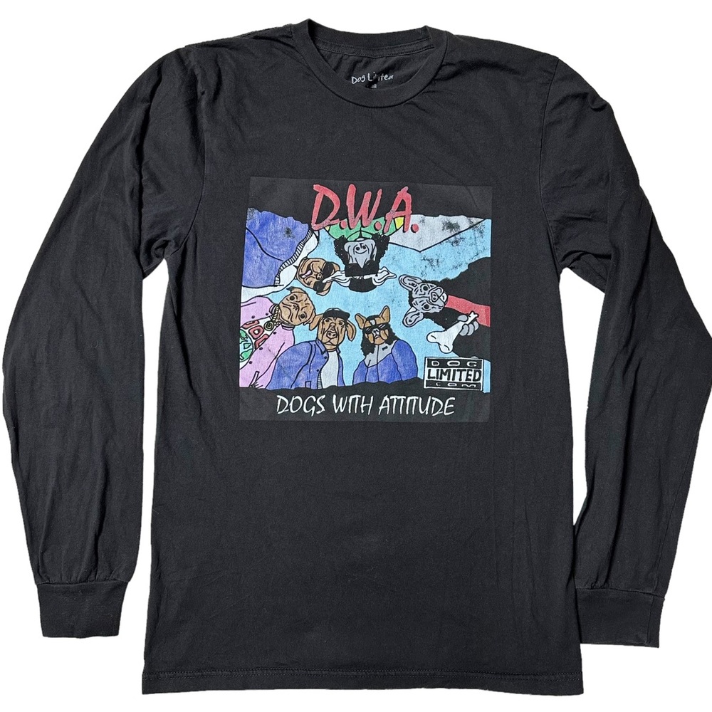 Dog Limited D.W.A. Dogs With Attitude LS Graphic T-Shirt Black Unisex S